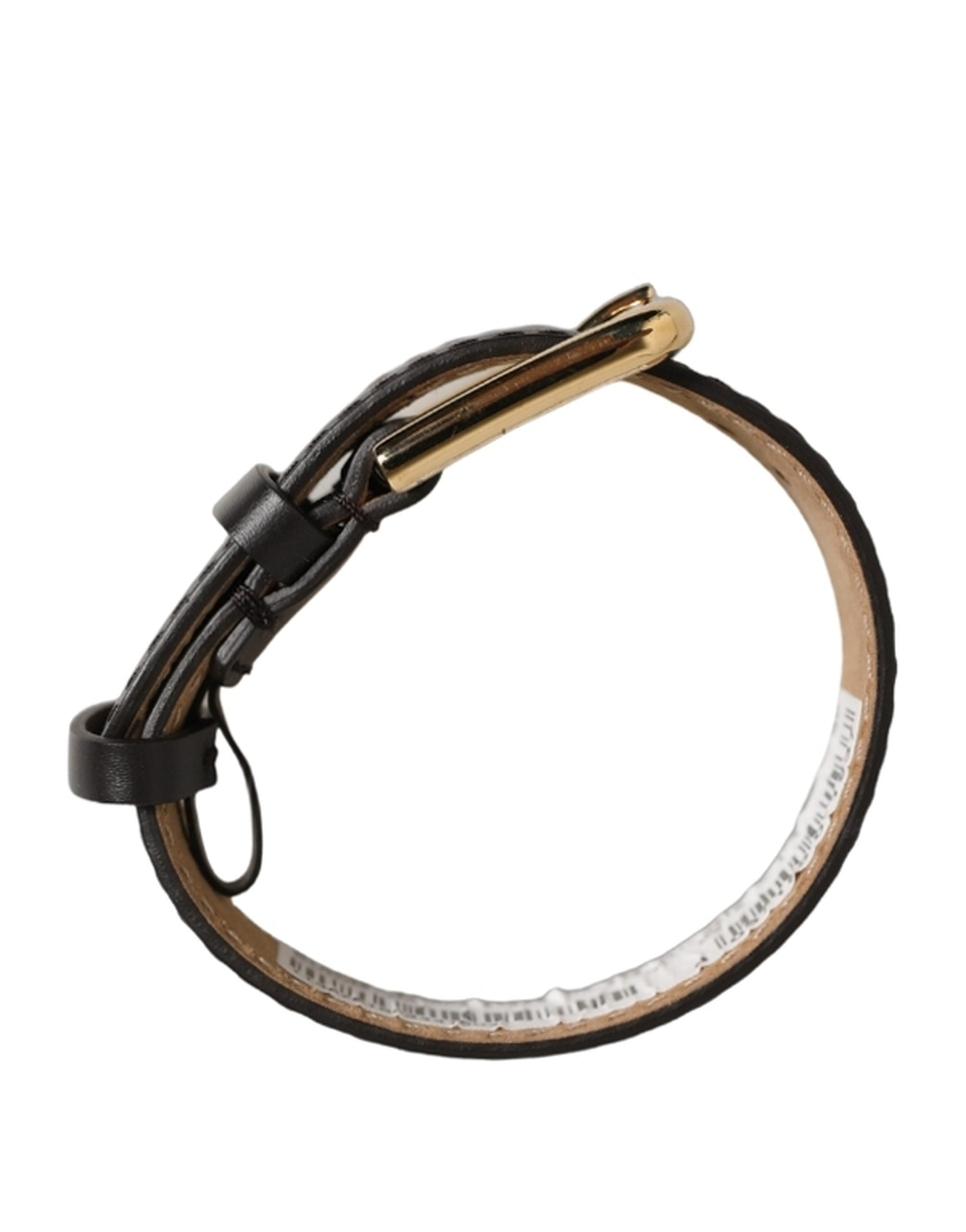 Dolce & Gabbana Black Calfskin Leather Bracelet