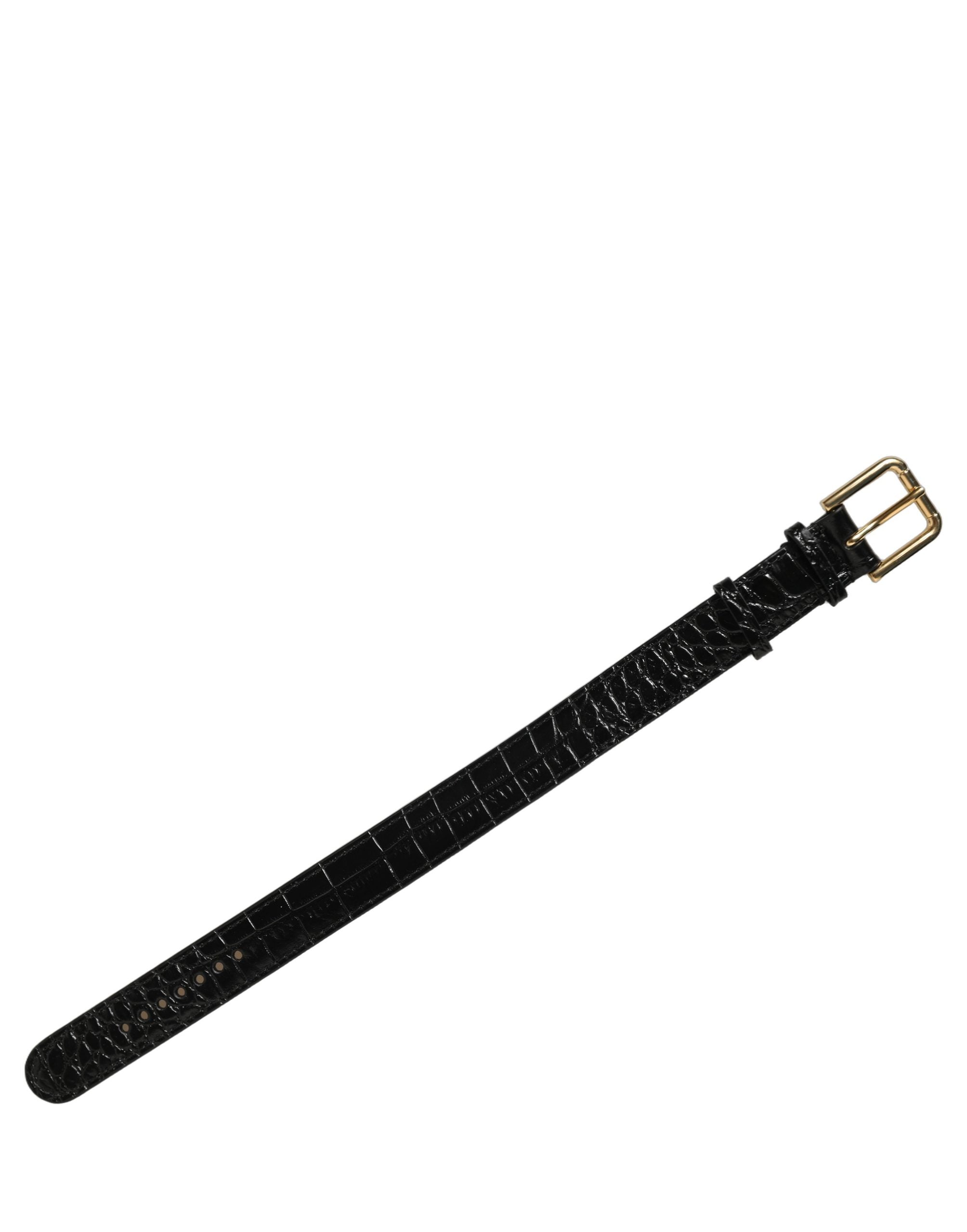 Dolce & Gabbana Black Leather Bracelet