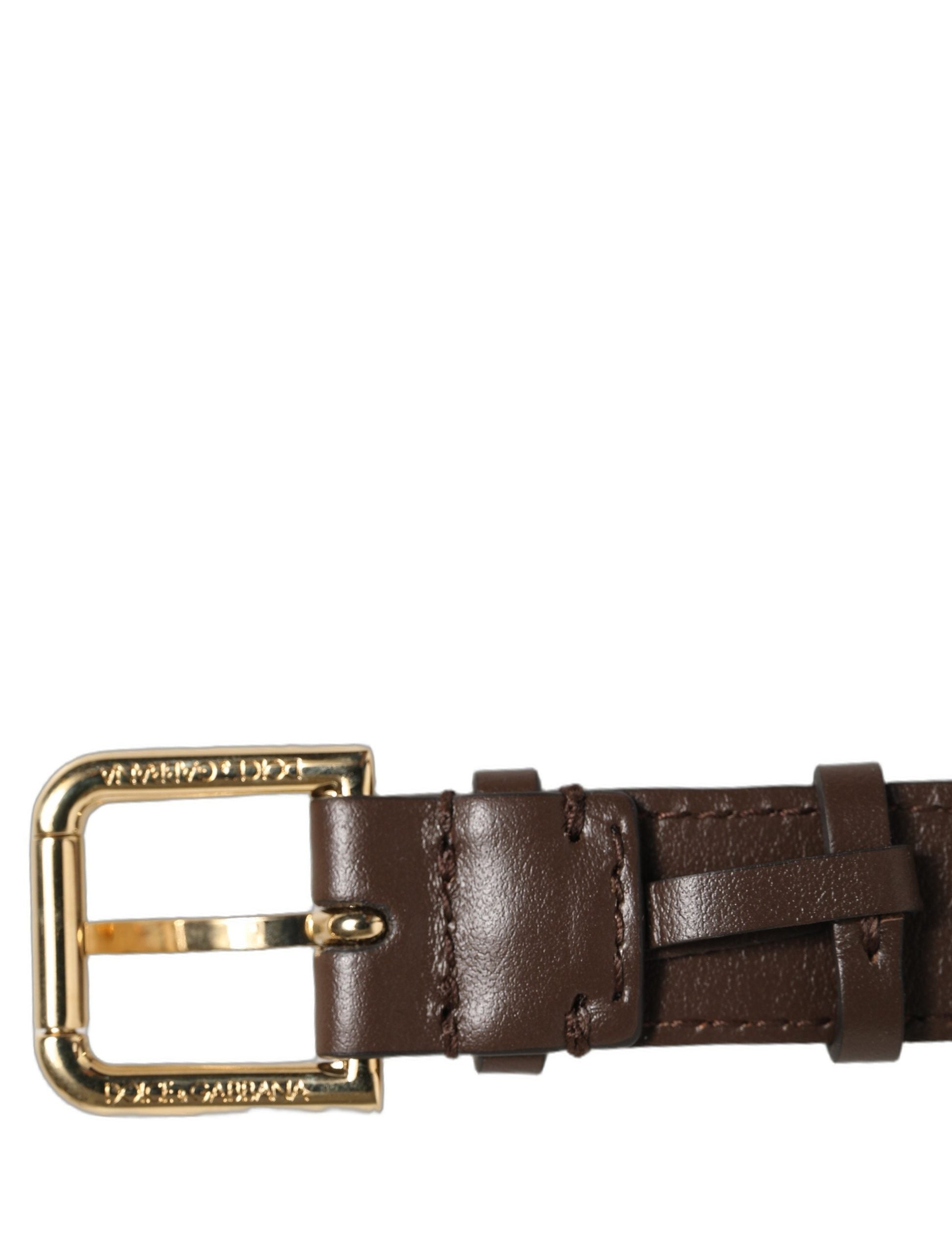 Dolce & Gabbana Brown Calfskin Leather Bracelet