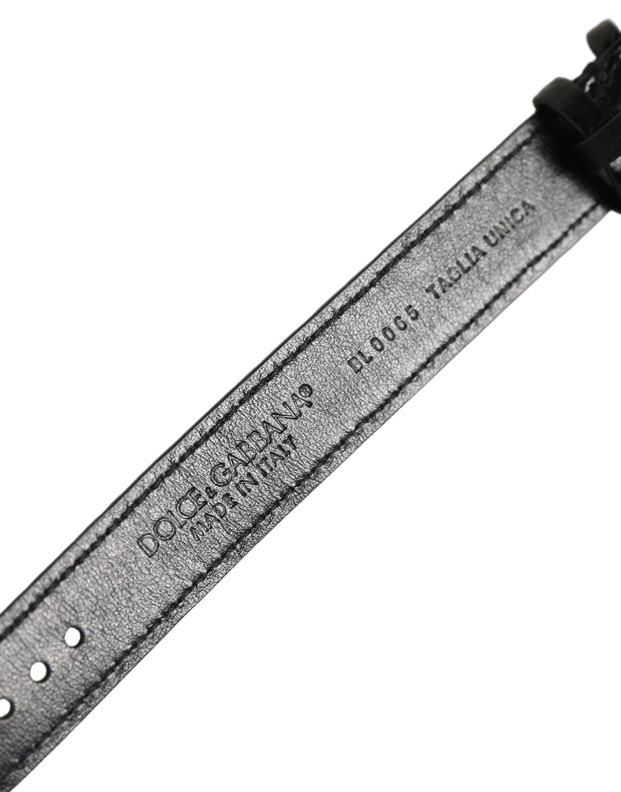 Dolce & Gabbana Black Caiman Leather Bracelets