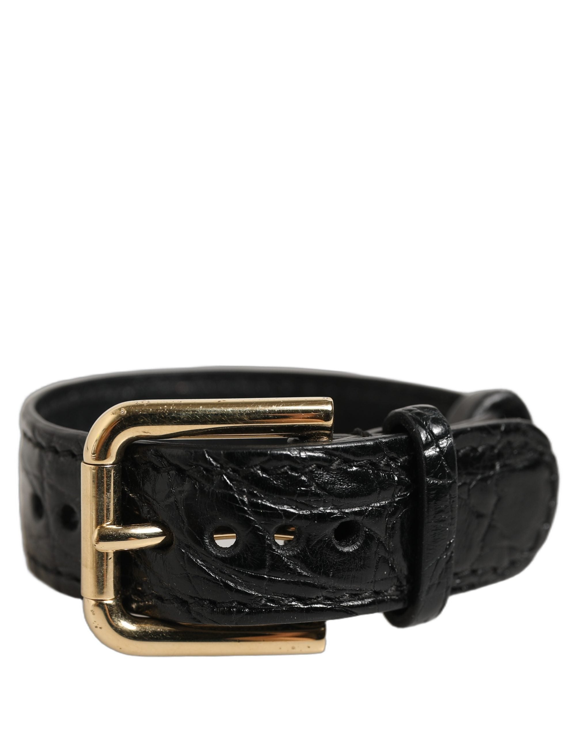 Dolce & Gabbana Black Caiman Leather Bracelets