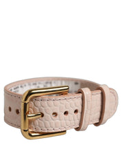 Dolce & Gabbana Pink Calf Leather Bracelet