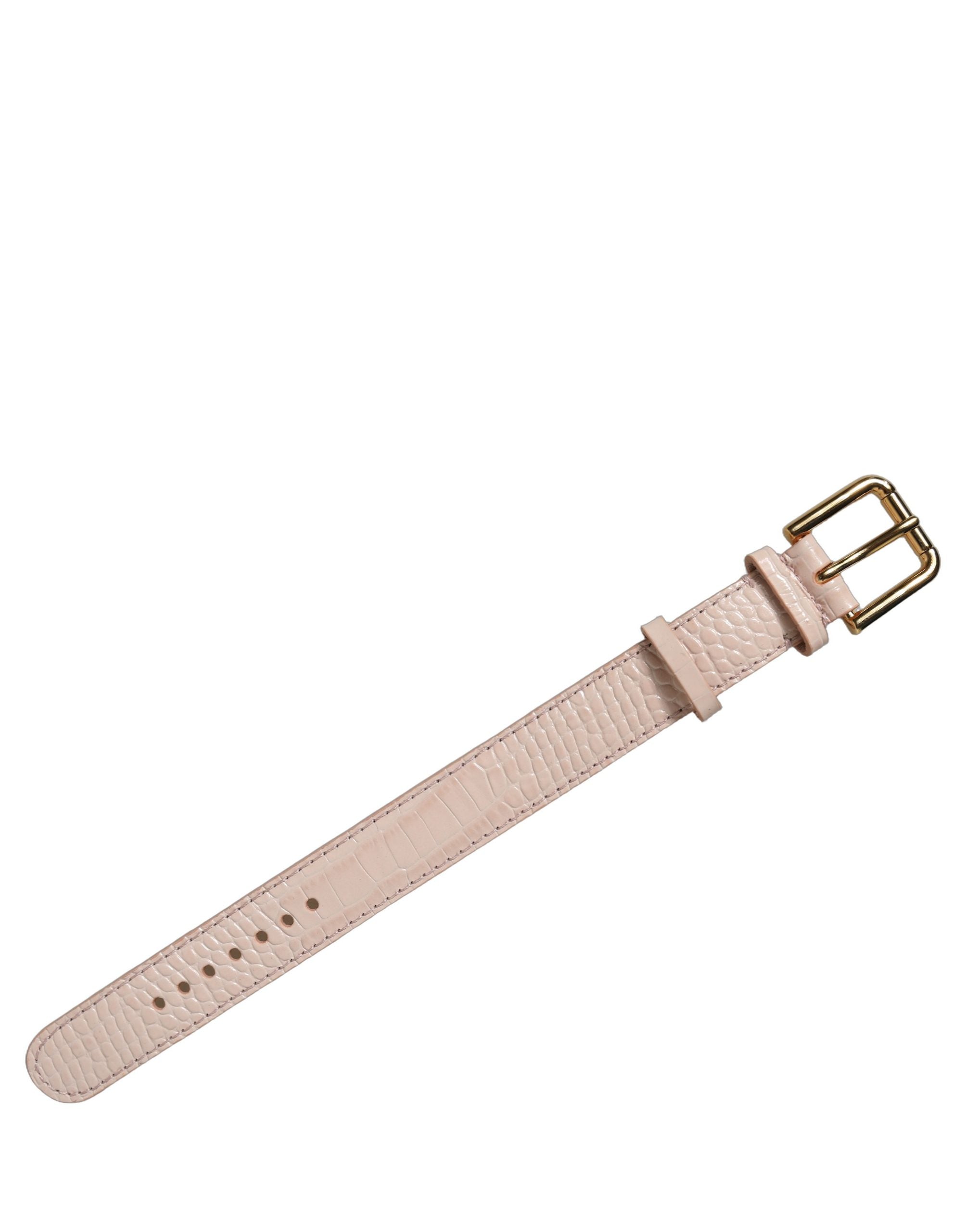Dolce & Gabbana Pink Calf Leather Bracelet
