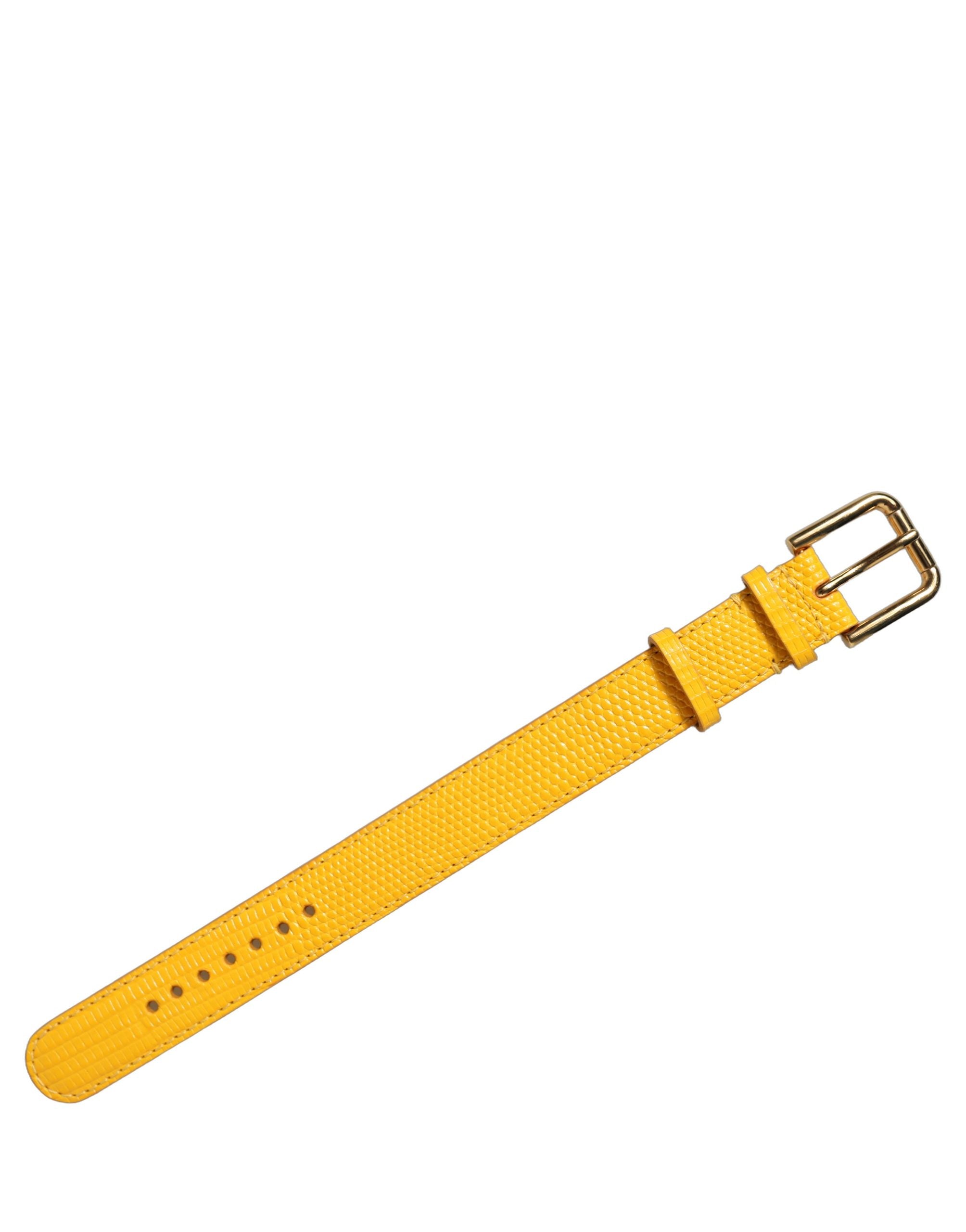 Dolce & Gabbana Yellow Calf Leather Bracelet