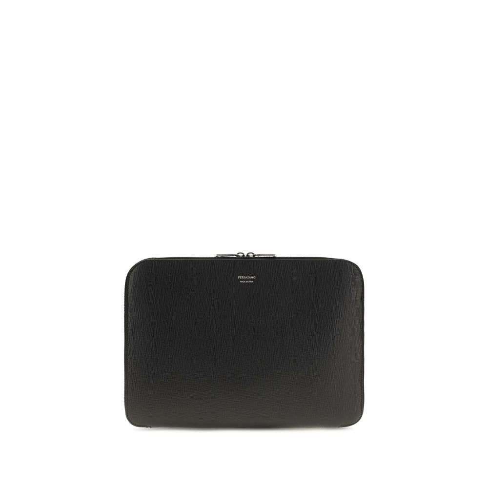 Ferragamo Black Calf Leather Shoulder Bag