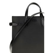 Valentino Garavani Black Grained Leather Shoulder Bag