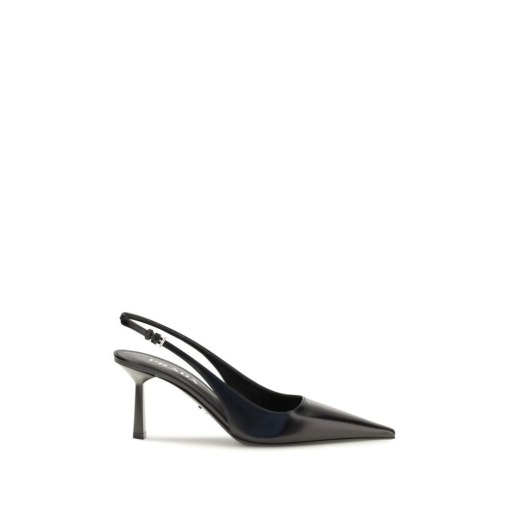 Prada Black Calf Leather High-Heel Pumps