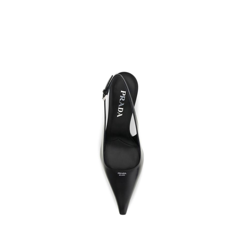 Prada Black Calf Leather High-Heel Pumps