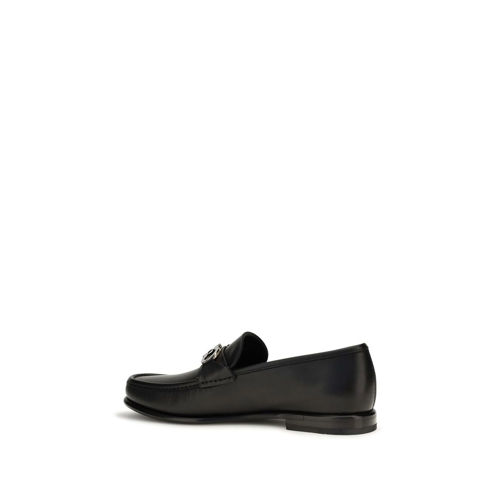 Ferragamo Black Calf Leather Loafers