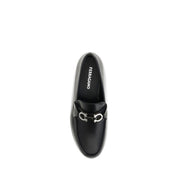 Ferragamo Black Calf Leather Loafers