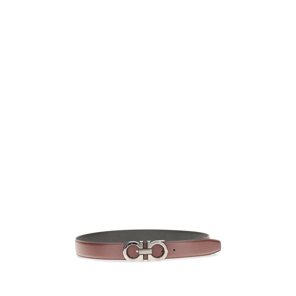 Ferragamo Brown Calf Leather Gancini Belt