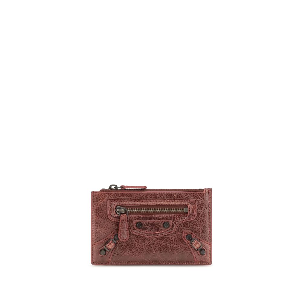 Balenciaga Bordeaux Lamb Leather Long Card Holder
