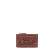 Balenciaga Bordeaux Lamb Leather Long Card Holder