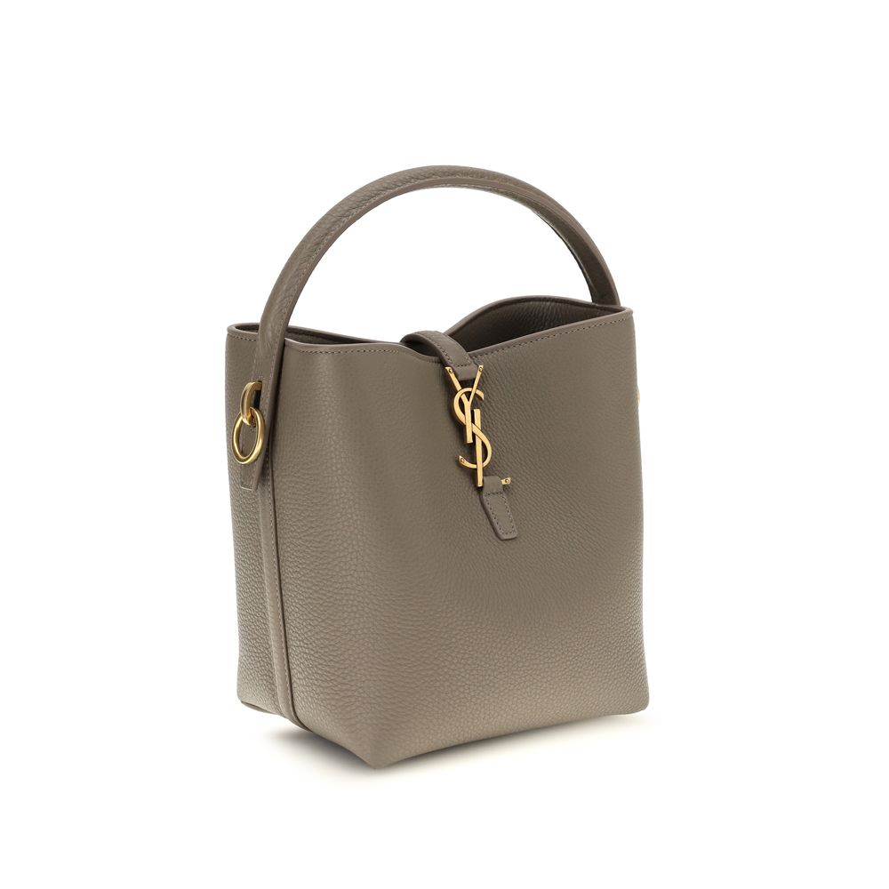Saint Laurent Beige Calf Leather Bucket Bag