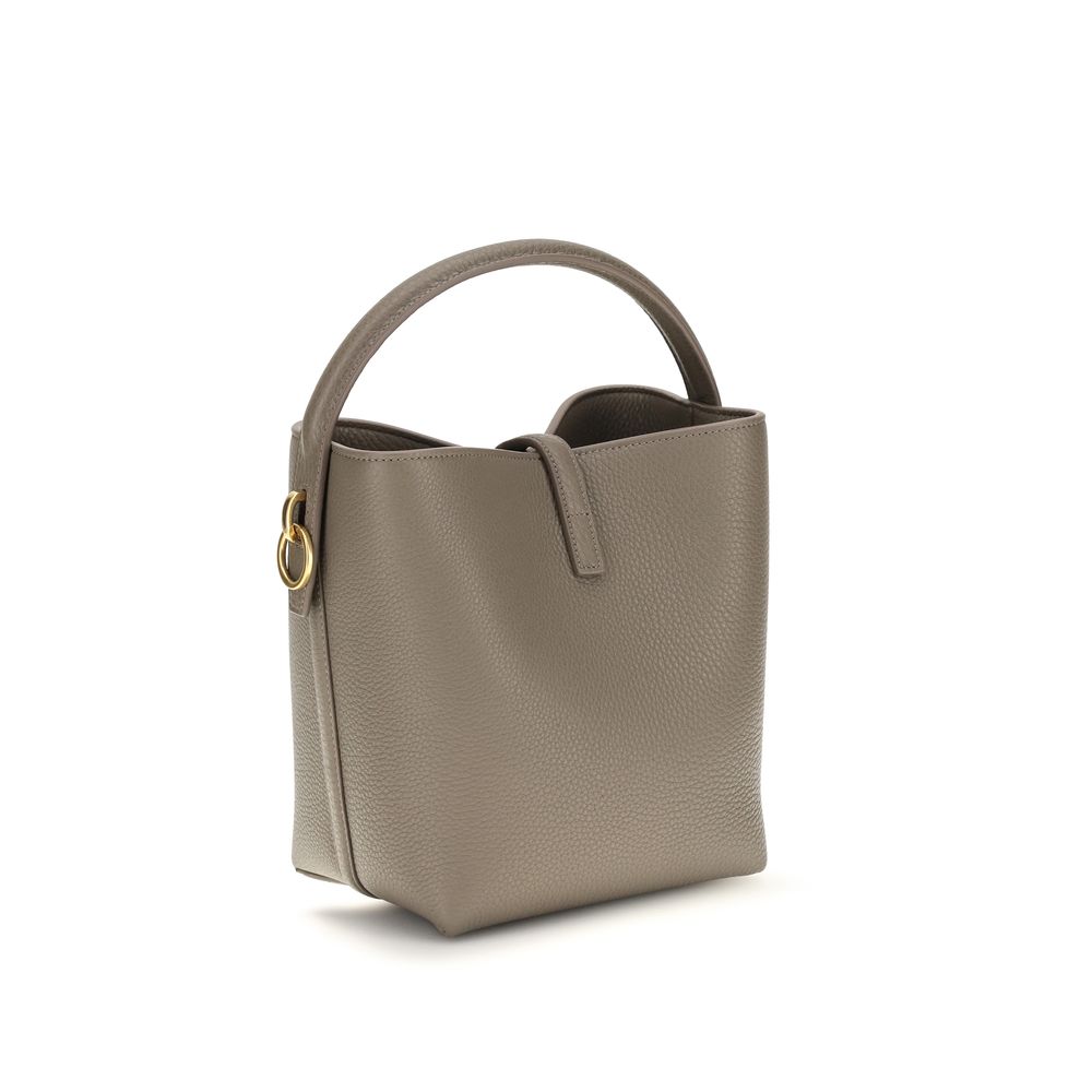Saint Laurent Beige Calf Leather Bucket Bag