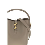 Saint Laurent Beige Calf Leather Bucket Bag
