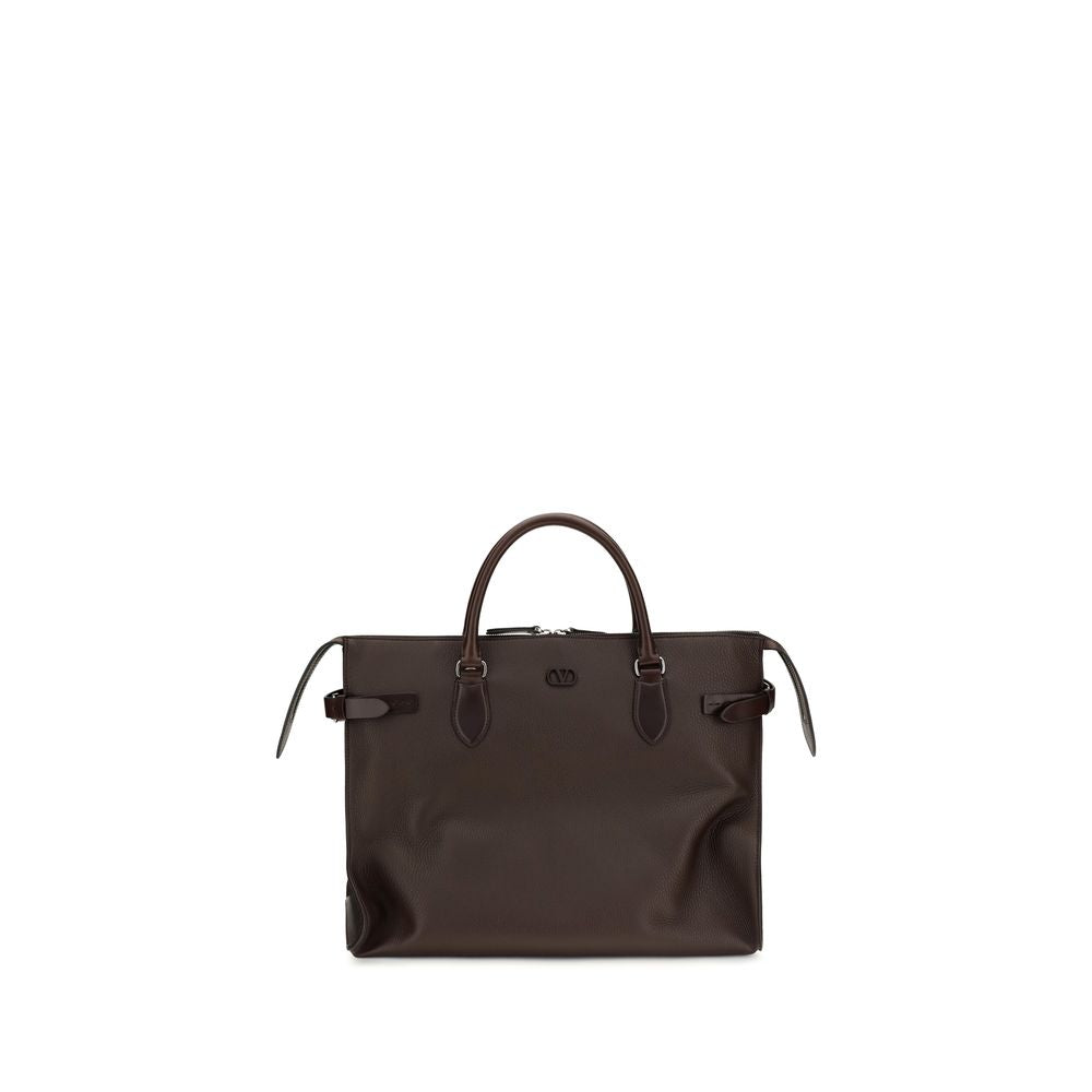 Valentino Garavani Brown Calf Leather Shoulder Bag