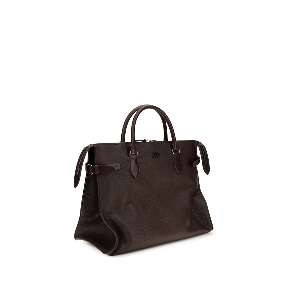 Valentino Garavani Brown Calf Leather Shoulder Bag