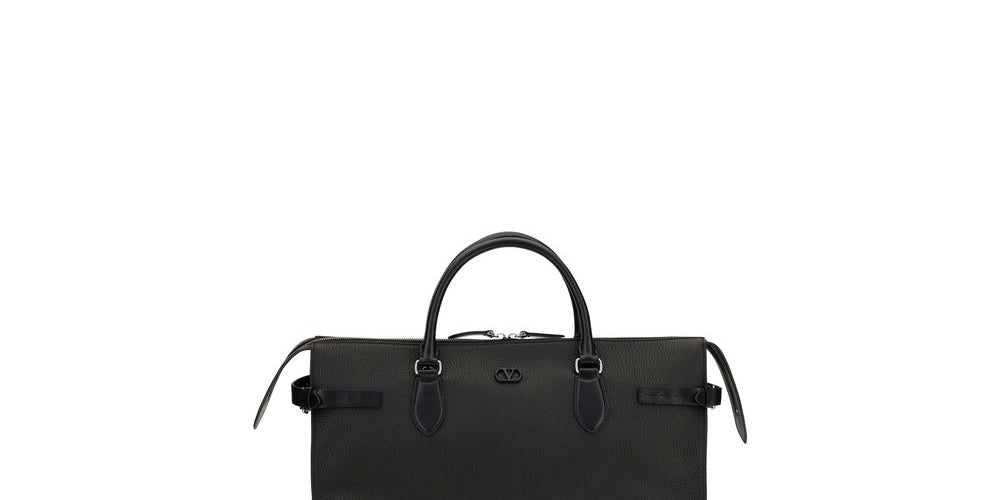 Valentino Garavani Black Calf Leather Shoulder Bag