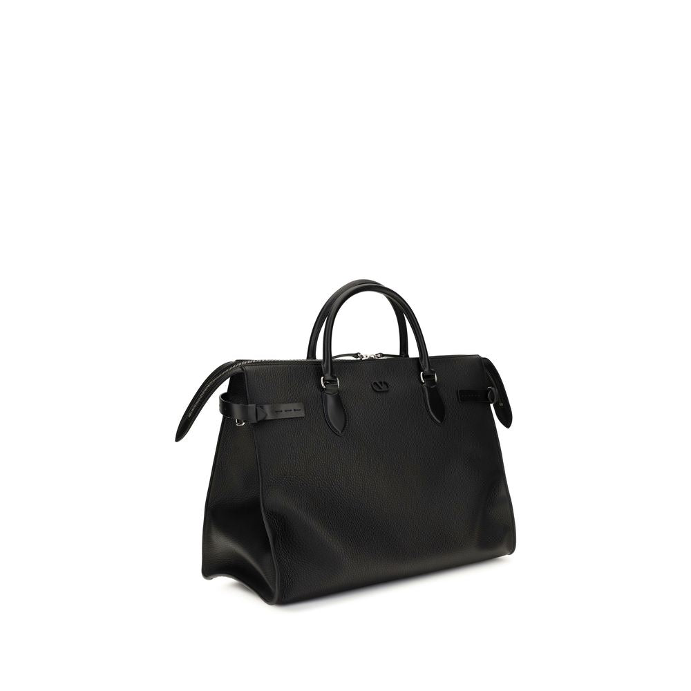 Valentino Garavani Black Calf Leather Shoulder Bag