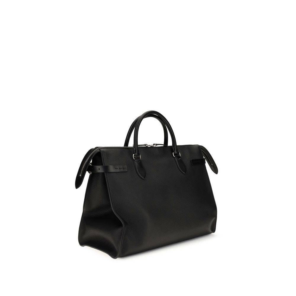 Valentino Garavani Black Calf Leather Shoulder Bag