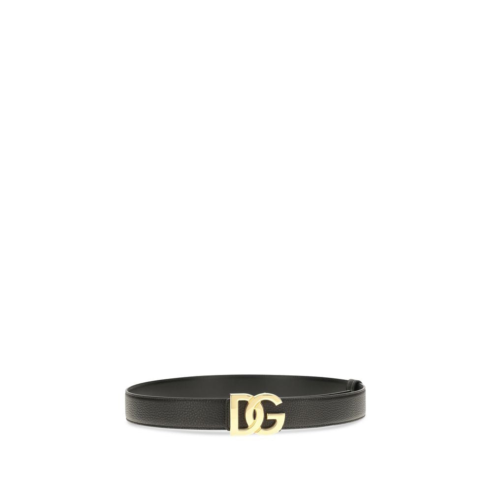 Dolce & Gabbana Black Calf Leather Regular Belt