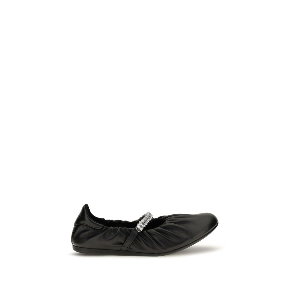 Jimmy Choo Black Calf Leather Ballet Flats