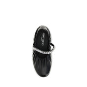 Jimmy Choo Black Calf Leather Ballet Flats
