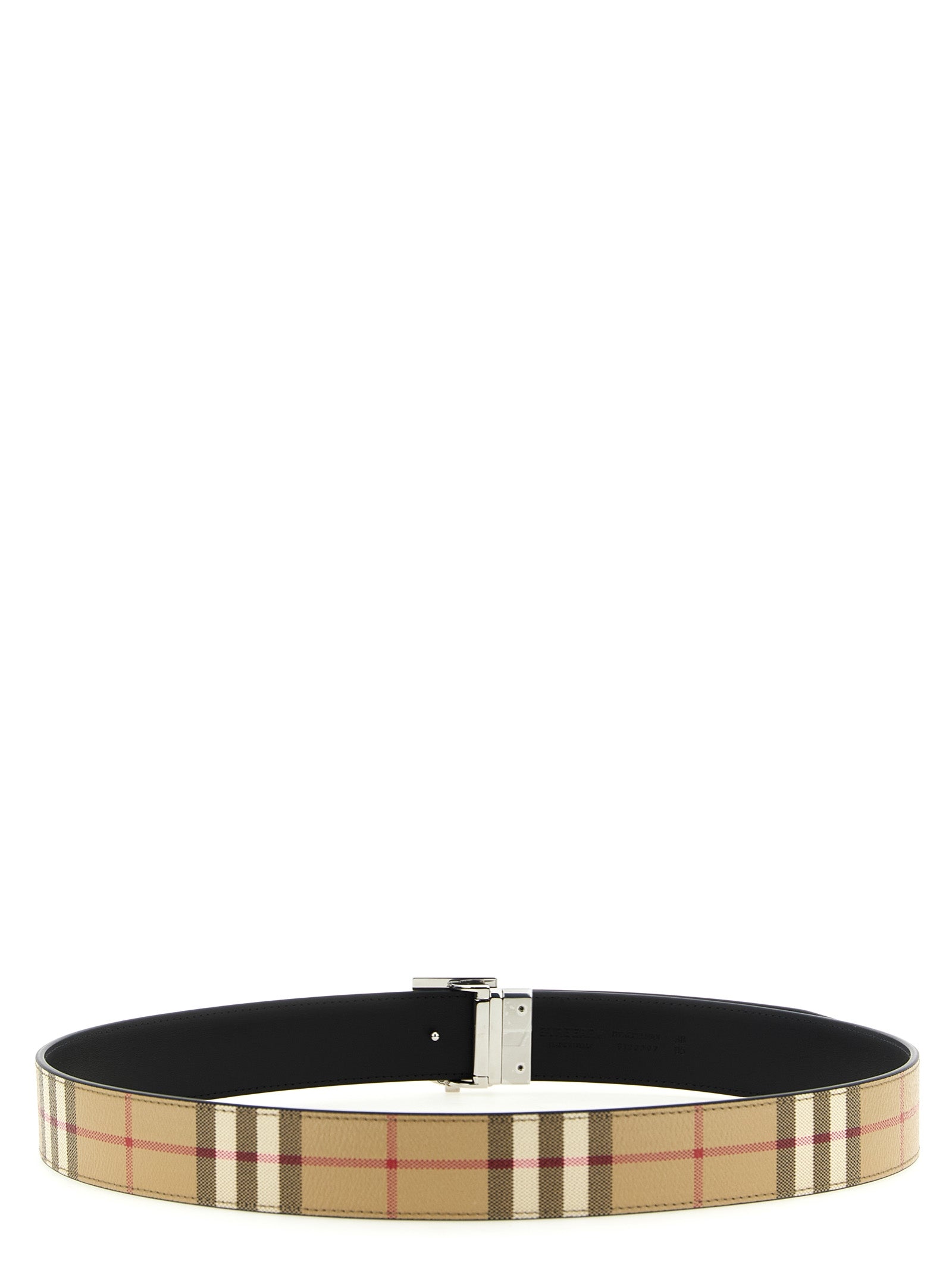 Burberry Beige Polyurethane Reversible Belt