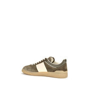 Valentino Garavani Bicolor Calf Leather Suede Low Top Sneakers