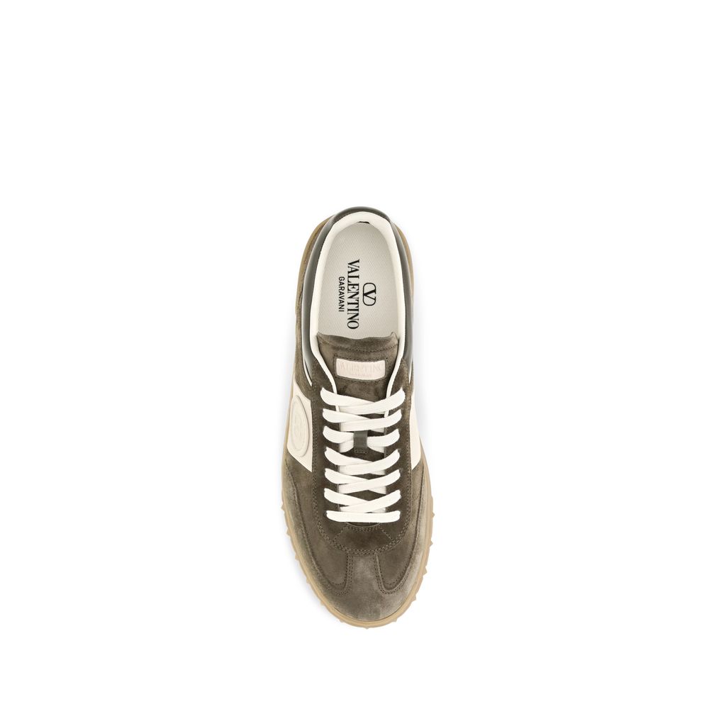 Valentino Garavani Bicolor Calf Leather Suede Low Top Sneakers