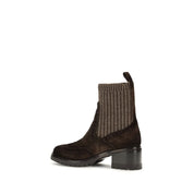 Santoni Brown Suede Ankle Boots