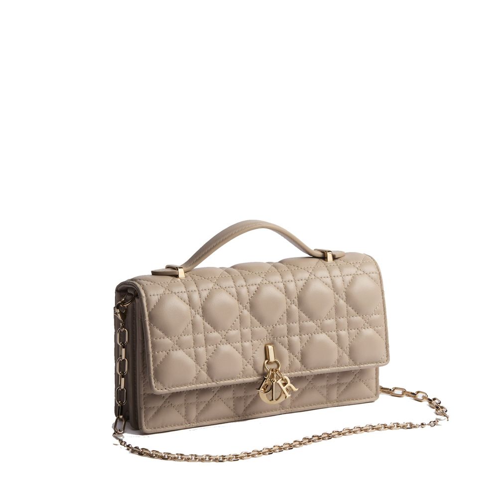 Dior Beige Lambskin Clutch Bag