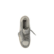 Golden Goose Gray Calf Leather Low Top Sneakers