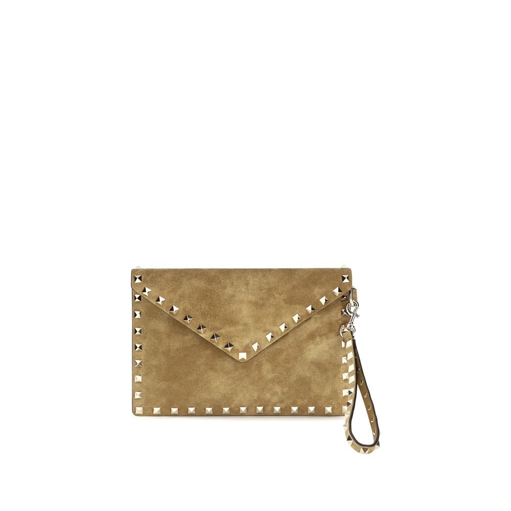 Valentino Garavani Beige Suede Clutch