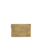 Valentino Garavani Beige Suede Clutch