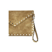 Valentino Garavani Beige Suede Clutch