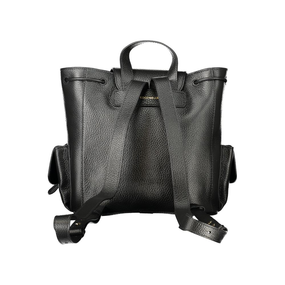 Coccinelle Black Leather Backpack