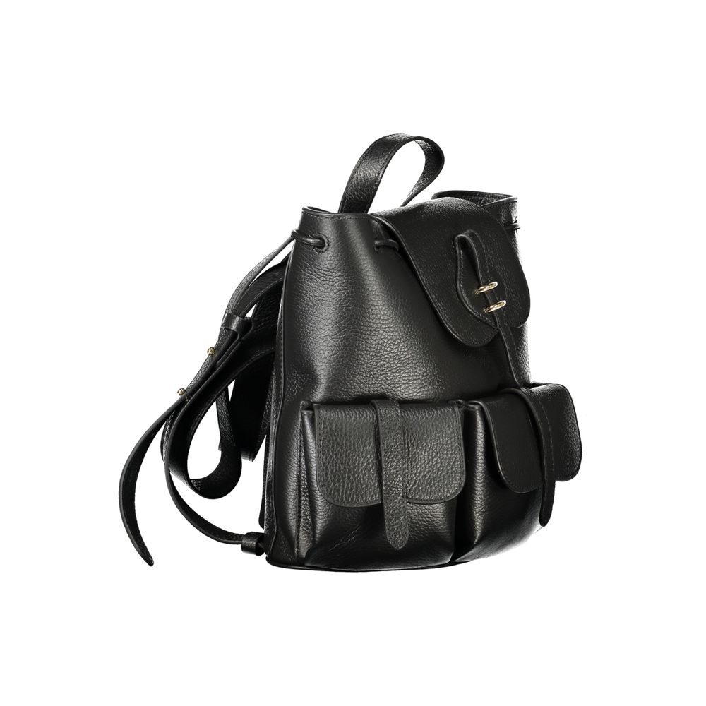 Coccinelle Black Leather Backpack