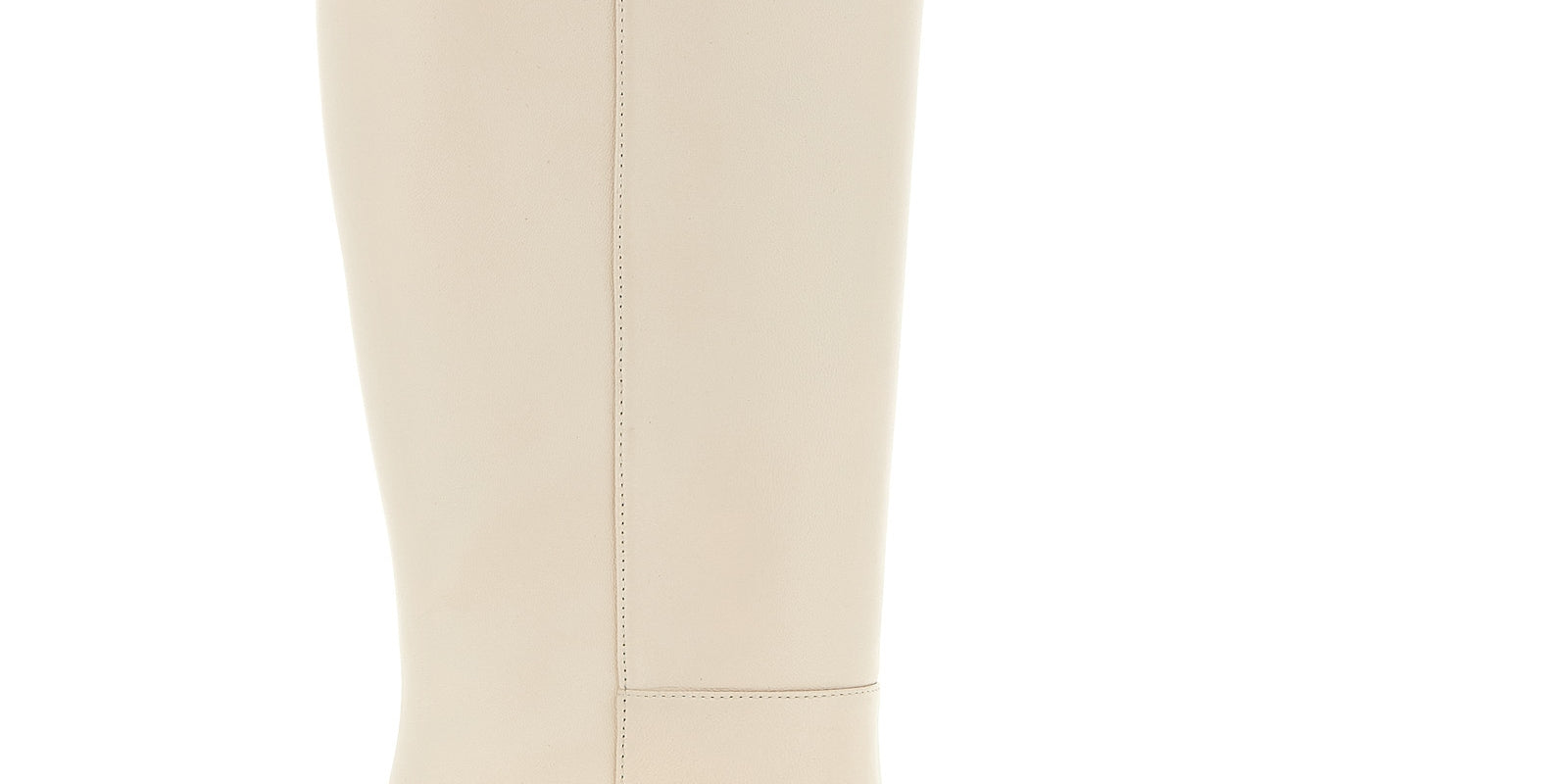 Stuart Weitzman White Lamb Leather Over The Knee Boots