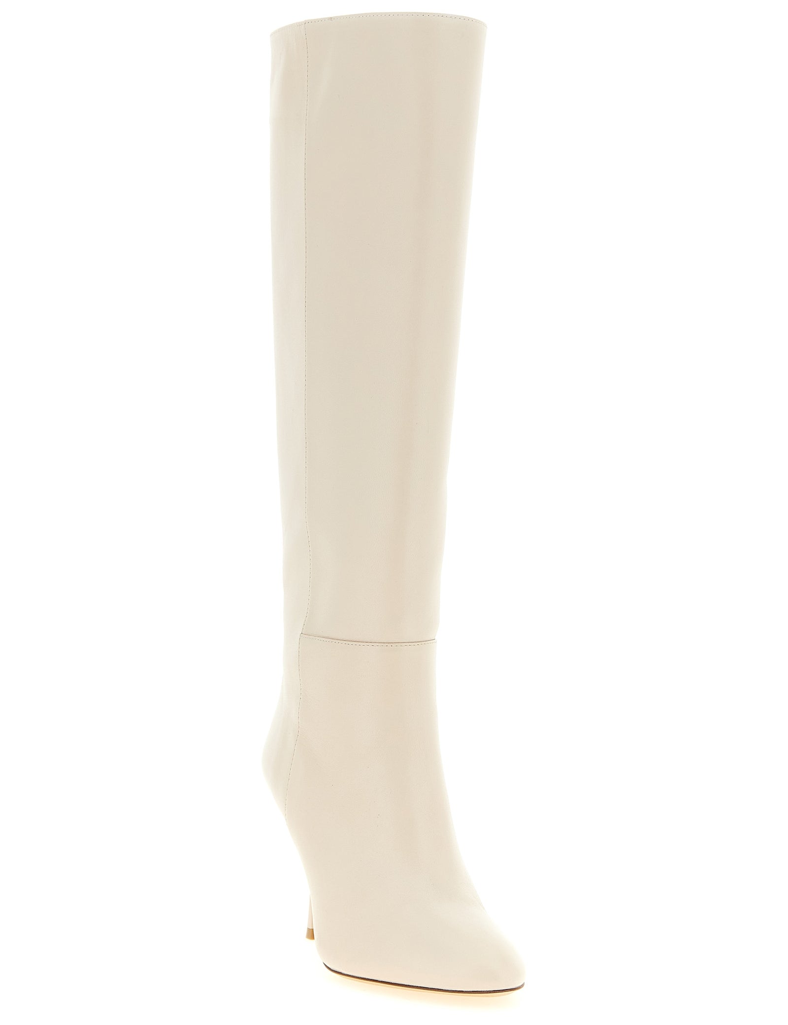 Stuart Weitzman White Lamb Leather Over The Knee Boots