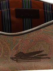 Etro Brown Cotton Clutch Bag