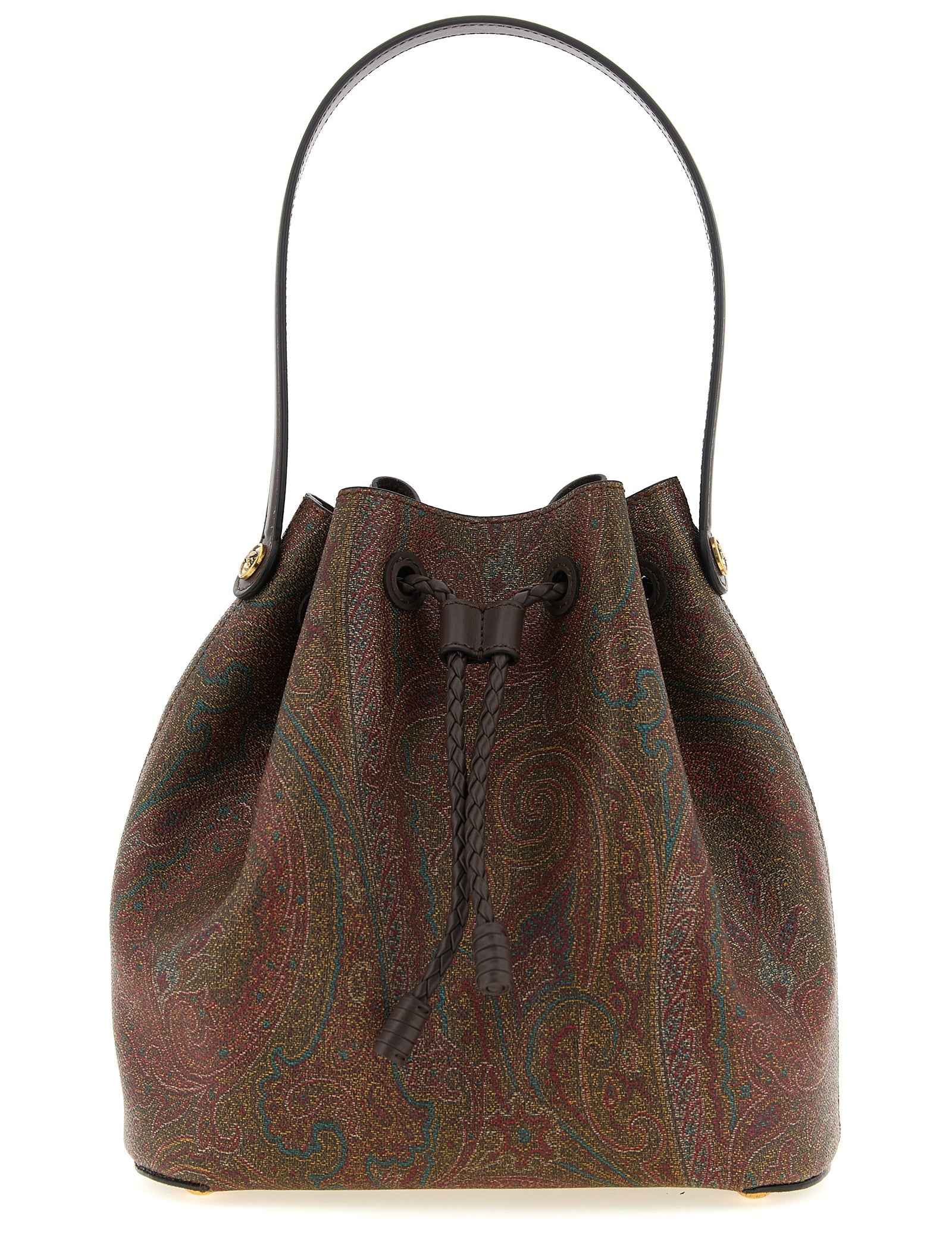 Etro Brown Cotton Bucket Bag