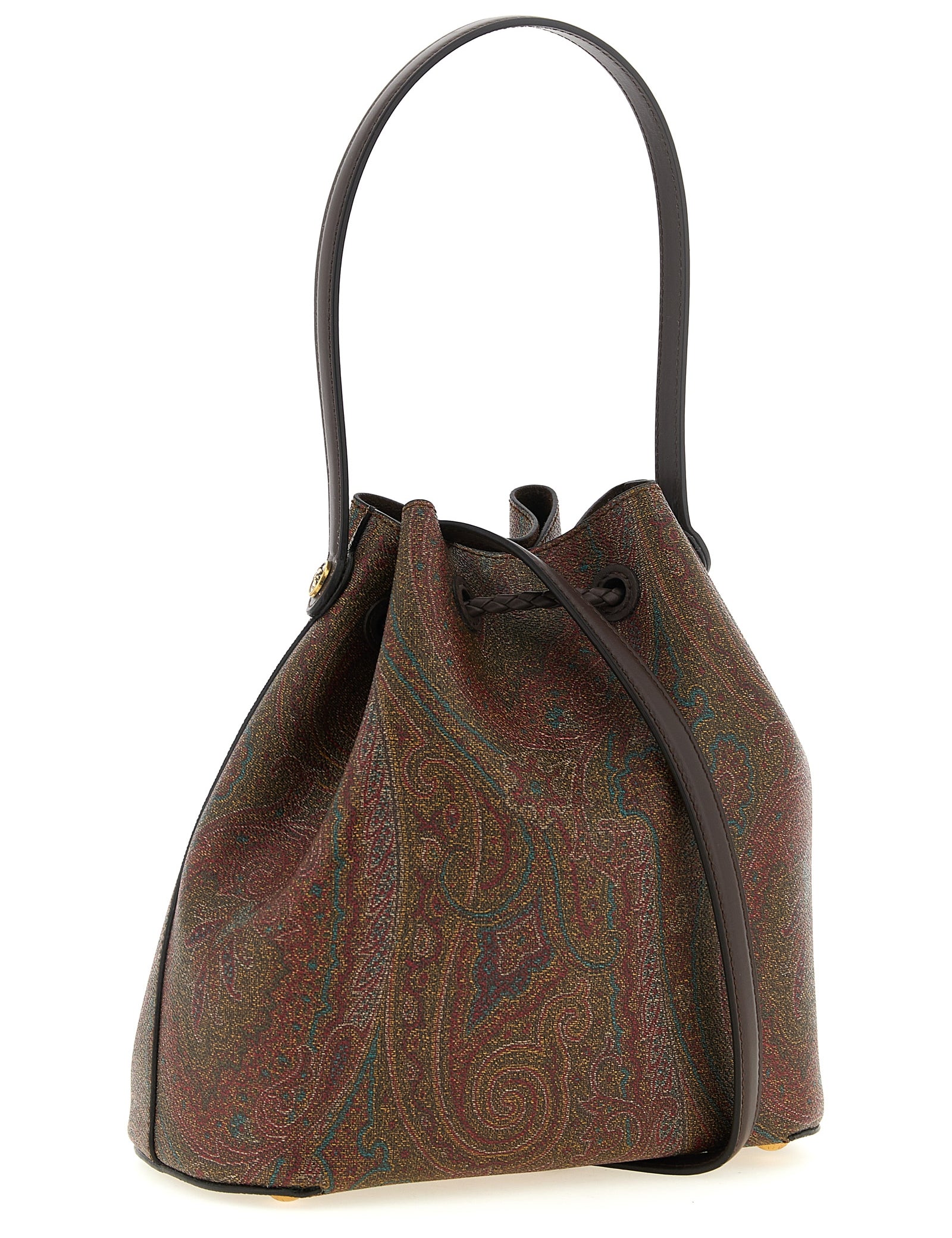 Etro Brown Cotton Bucket Bag