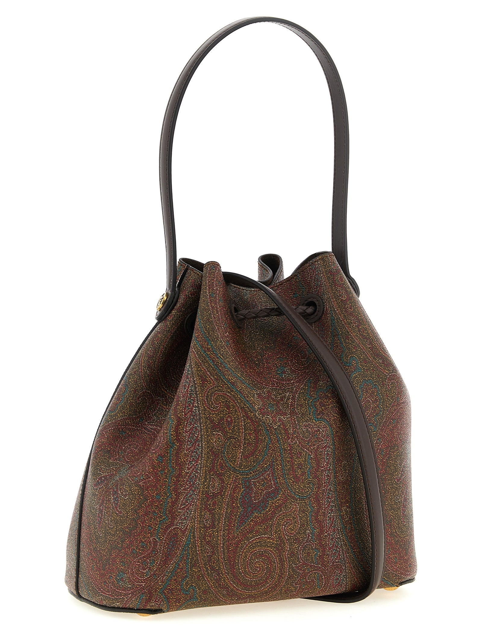 Etro Brown Cotton Bucket Bag
