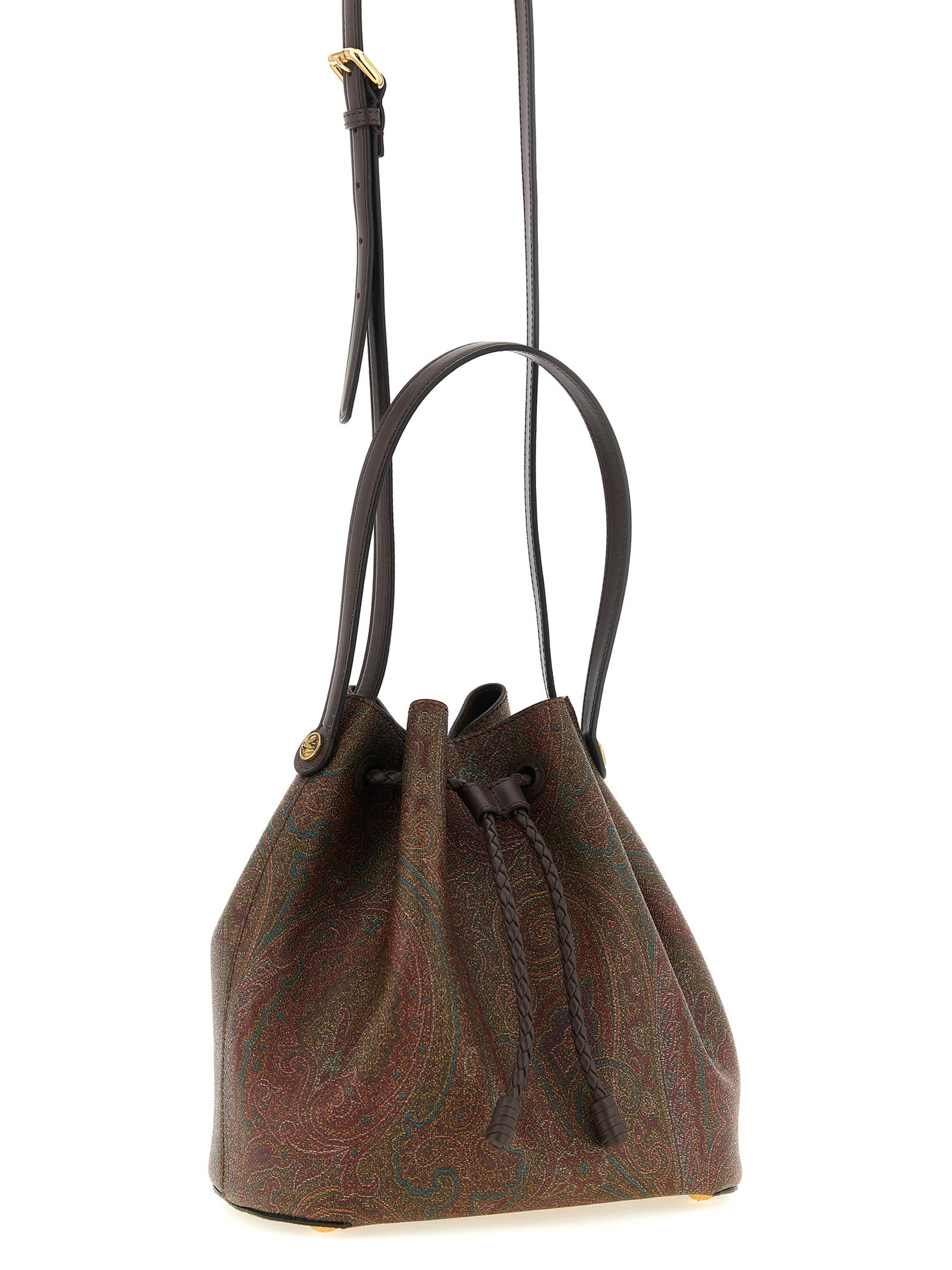 Etro Brown Cotton Bucket Bag
