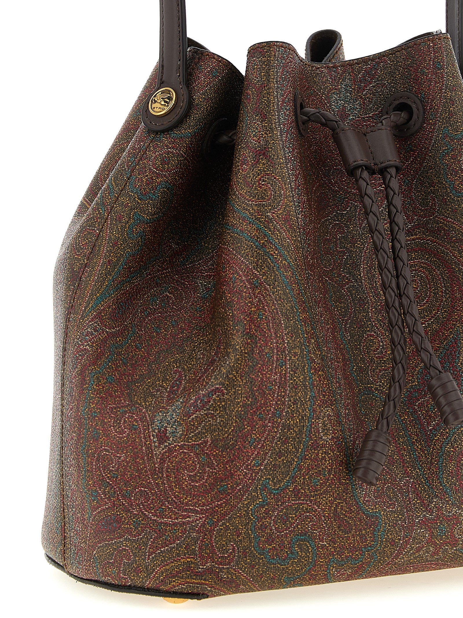Etro Brown Cotton Bucket Bag