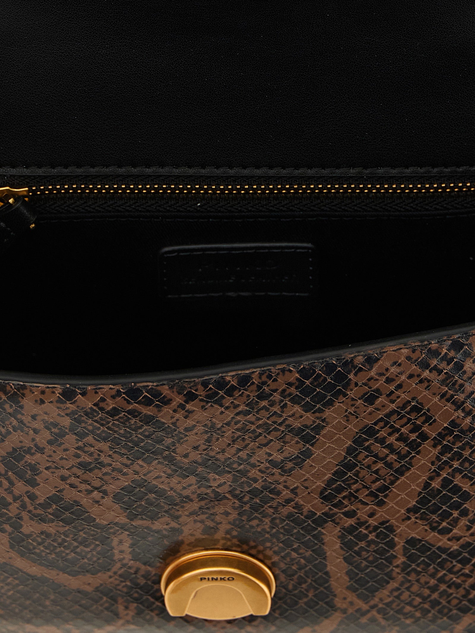 PINKO Brown Calfskin Leather Handbag