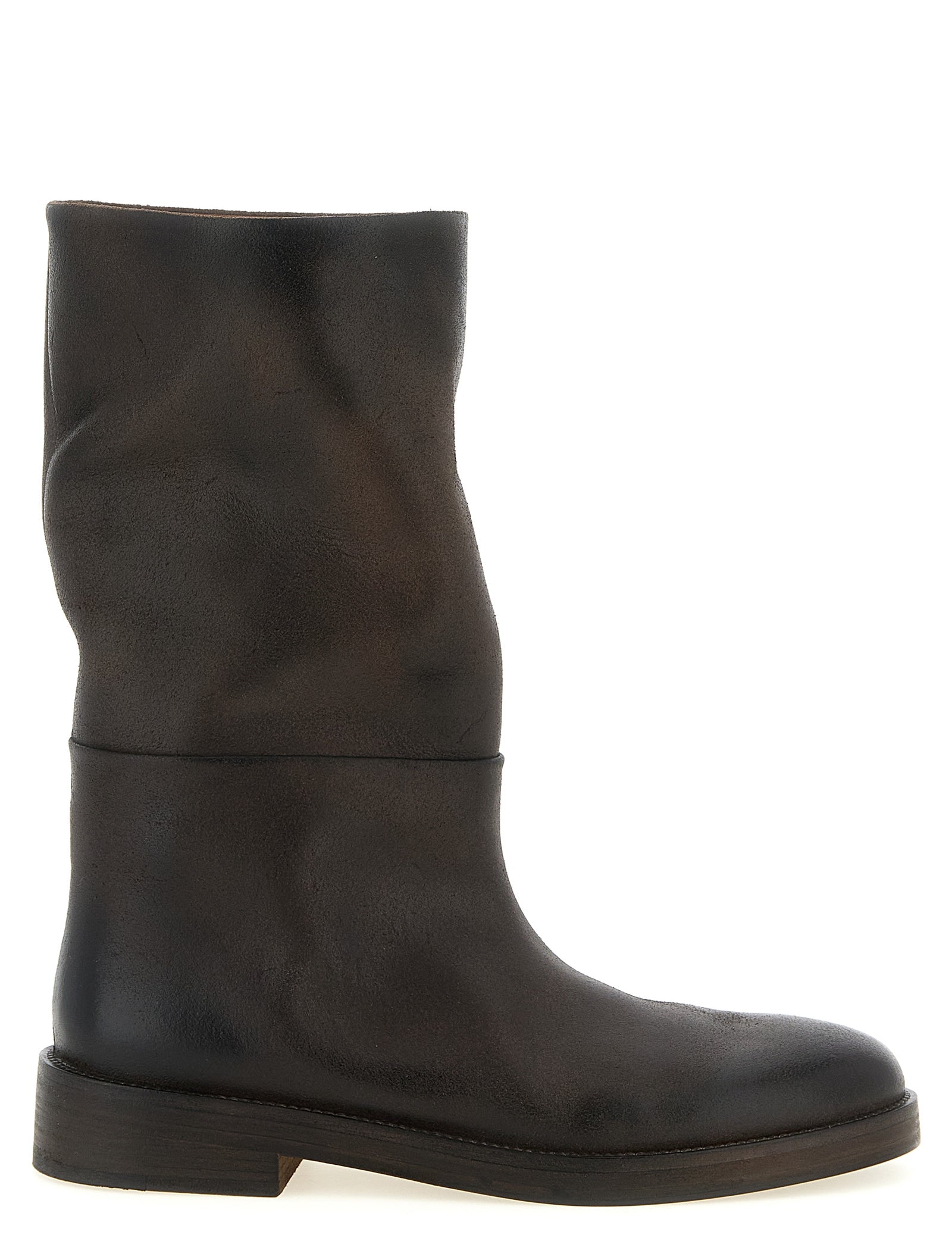 Marsell Brown Calfskin Over The Knee Boots