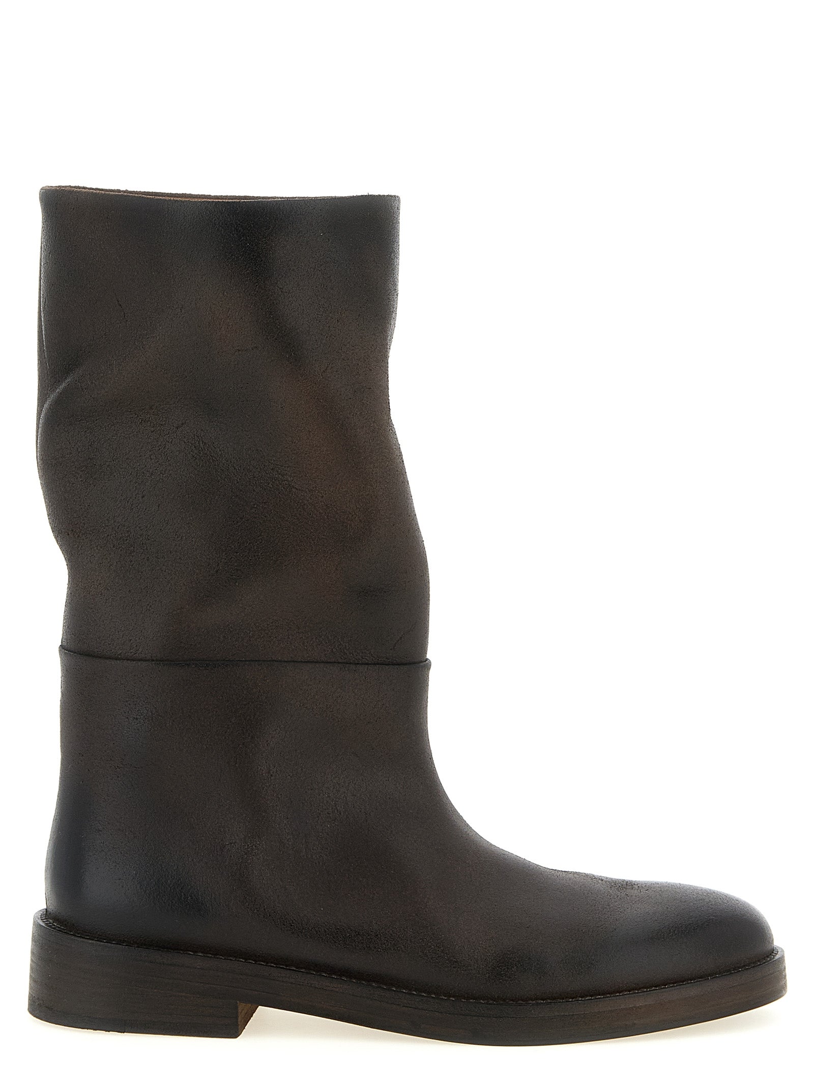 Marsell Brown Calfskin Over The Knee Boots